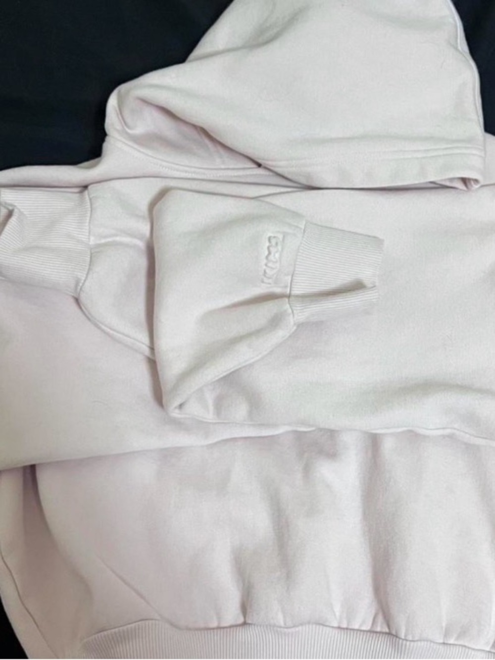 Skims Soft Light Pink Hoodie with Subtle Embossed Skims Logo